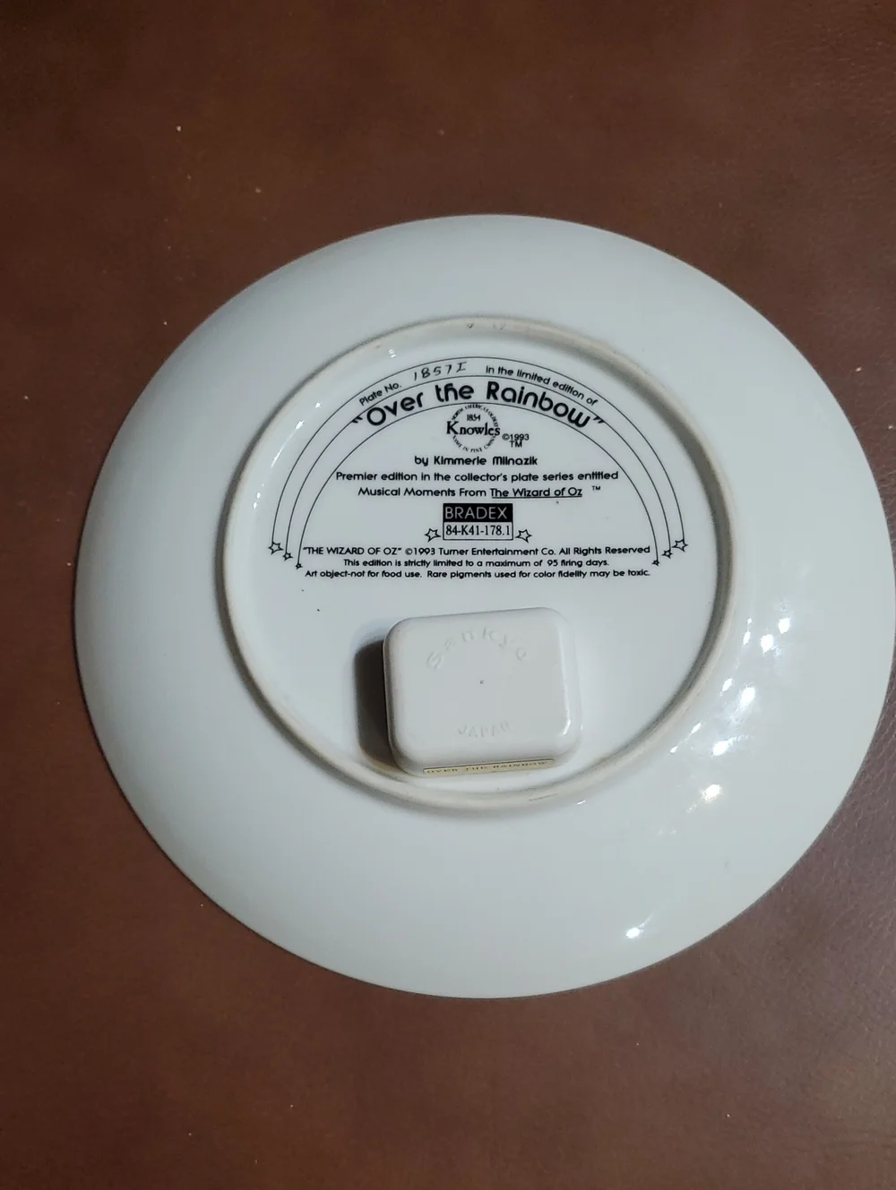 Vintage 1993 Wizard of Oz Collection Plate Knowles Turner Entertainment Musical